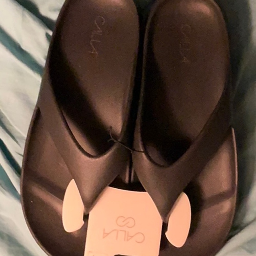 Calla Black Slide Sandals